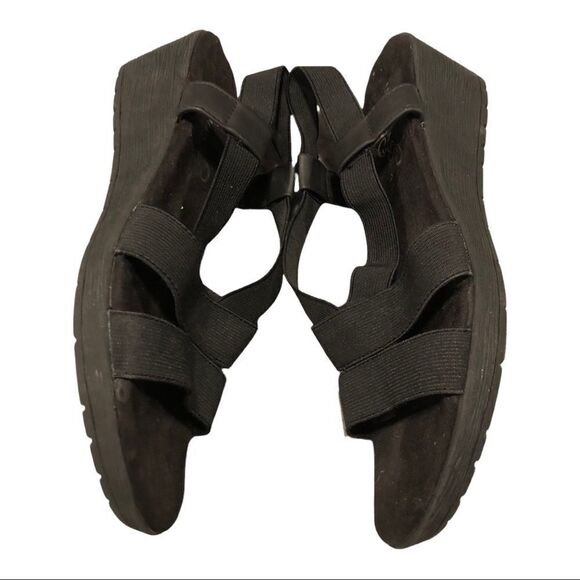 MOUNTAIN SOLE SANDALS, Kelly Black Sling Back Wedge Size 8 - Picture 5 of 8